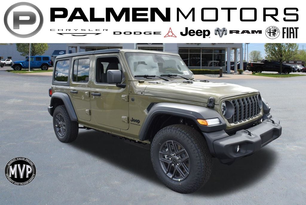 2026 Jeep Wrangler Sport S in 41 Exterior Paint — front three-quarter view