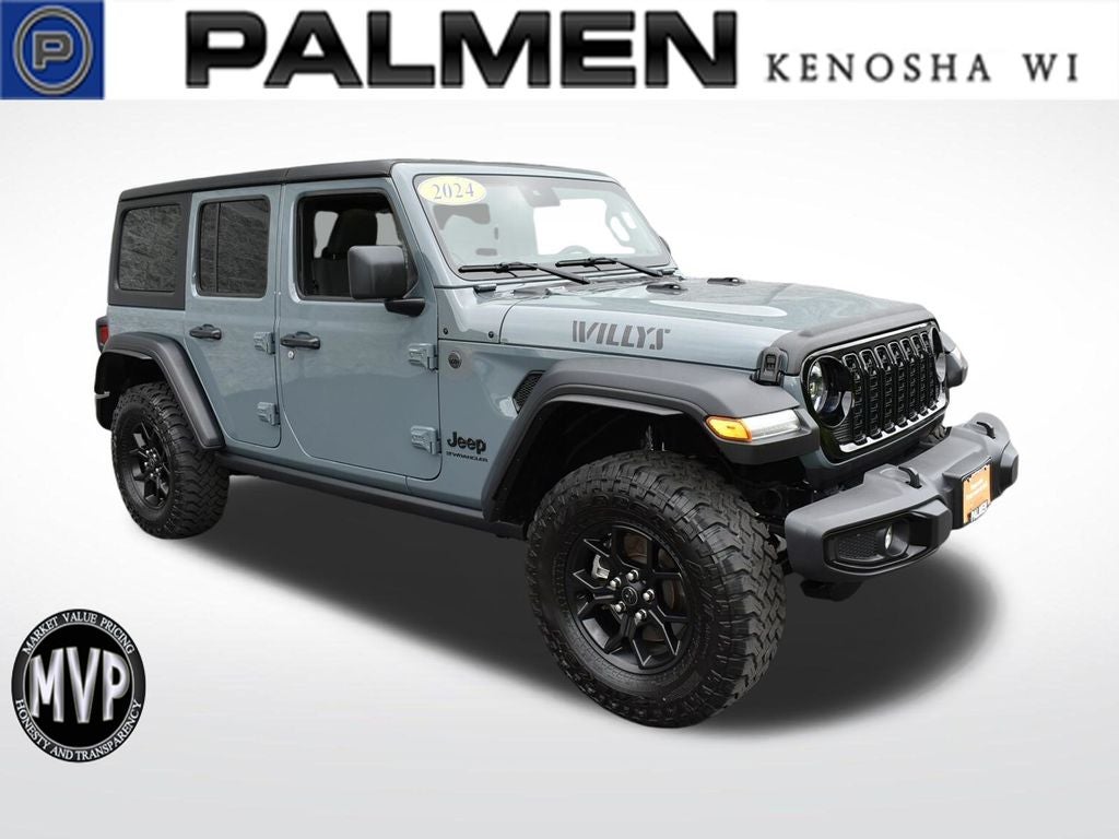 2024 Jeep Wrangler Sport in Anvil Clear Coat — front three-quarter view