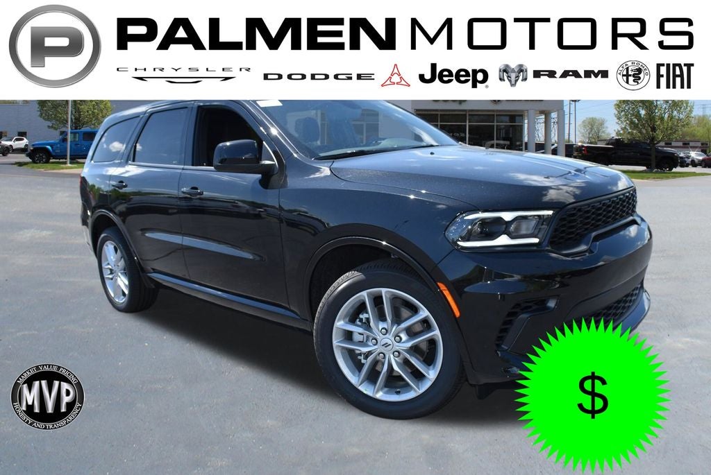 2026 Dodge Durango GT in Diamond Black Clear-Coat Exterior Paint — front three-quarter view