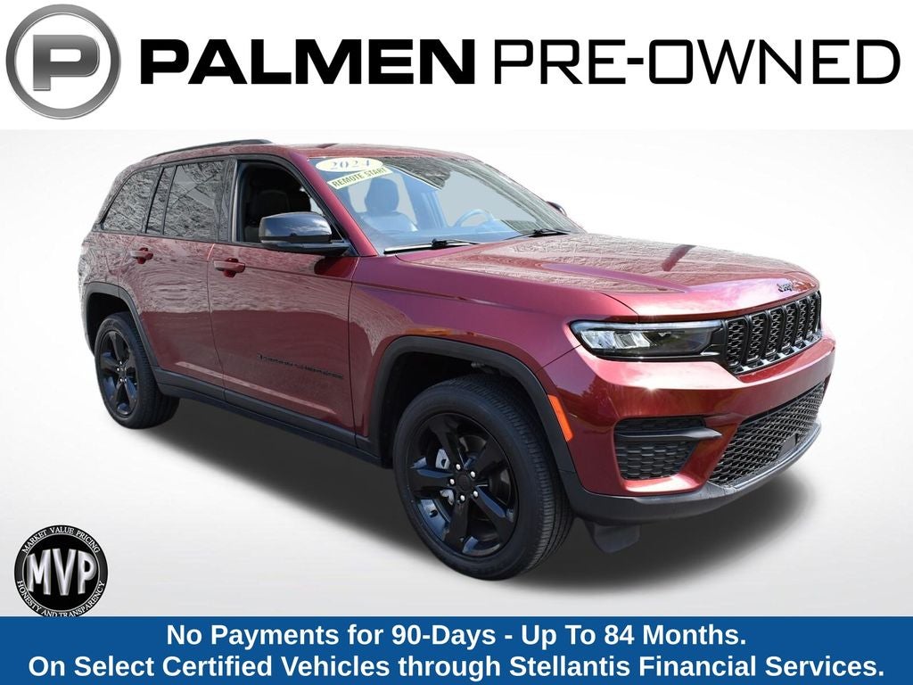 2024 Jeep Grand Cherokee Altitude X in Velvet Red Pearlcoat — front three-quarter view