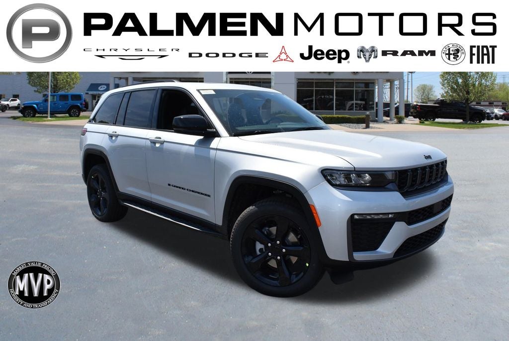 2026 Jeep Grand Cherokee Limited in Silver Zynith Exterior Paint — front three-quarter view