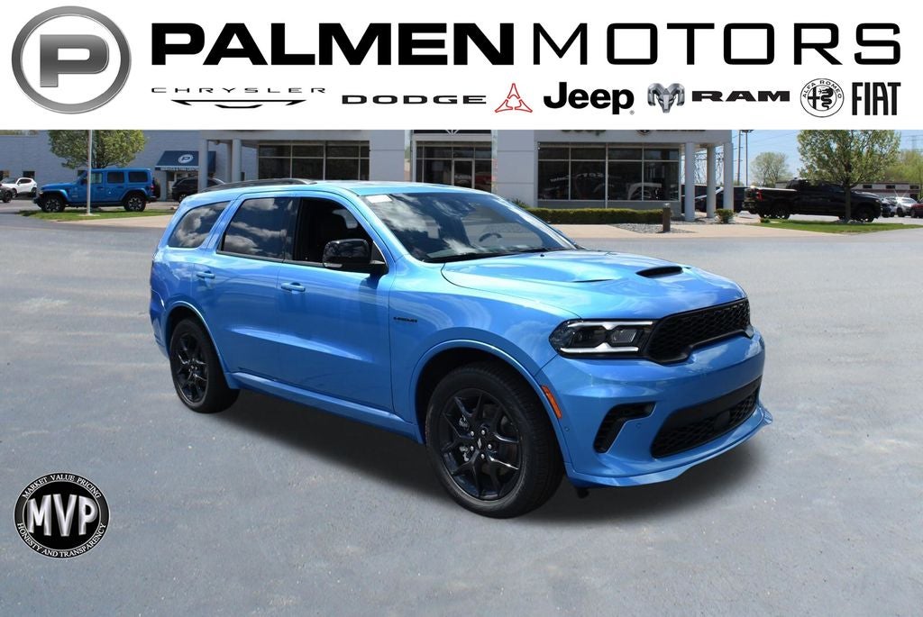 2026 Dodge Durango GT Plus HEMI V8 in B5 Blue Exterior Paint — front three-quarter view