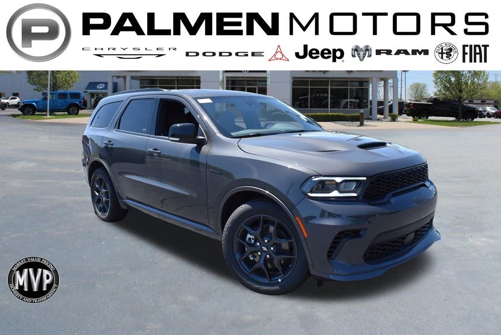 2026 Dodge Durango GT Plus HEMI V8 in Vapor Gray Exterior Paint — front three-quarter view