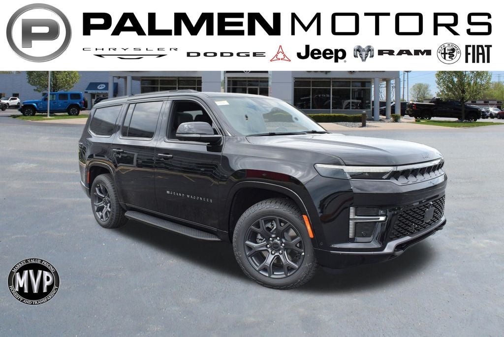 2026 Jeep Grand Wagoneer Upland in High Gloss Black Exterior Paint — front three-quarter view