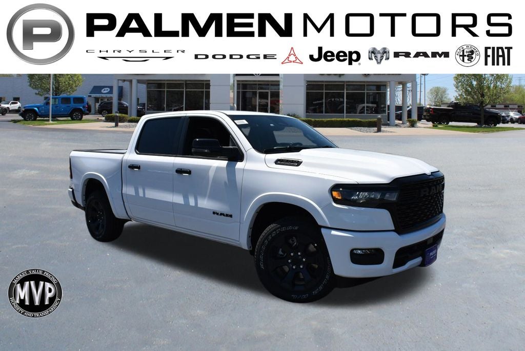 2026 RAM 1500 Big Horn/Lone Star in Bright White Clear-Coat Exterior Paint — front three-quarter view