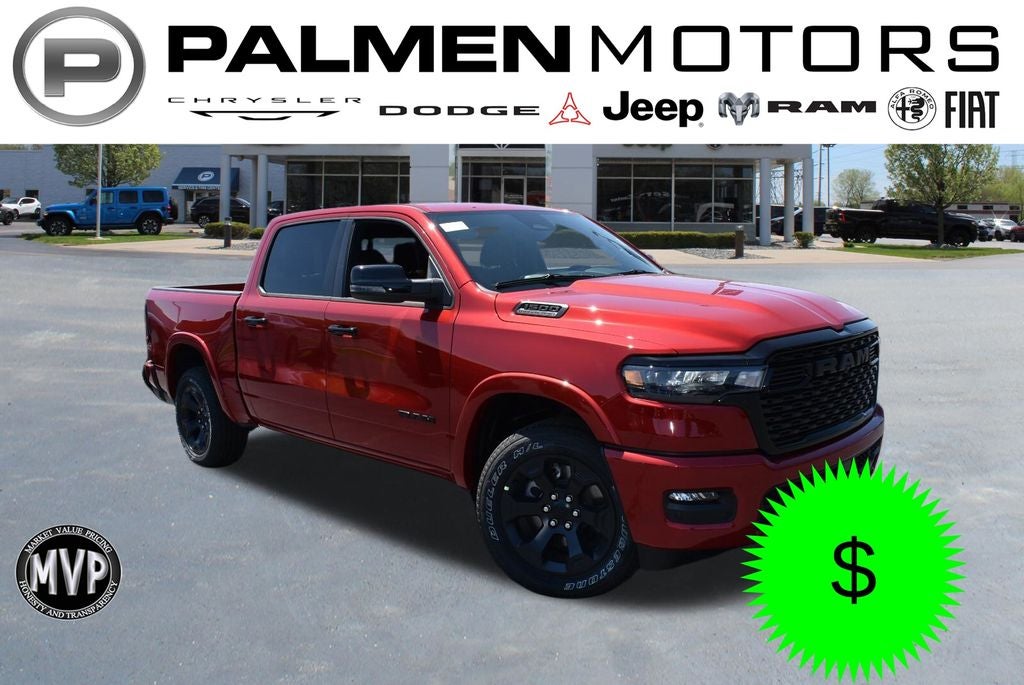 2026 RAM 1500 Big Horn/Lone Star in Molten Red Pearlcoat — front three-quarter view