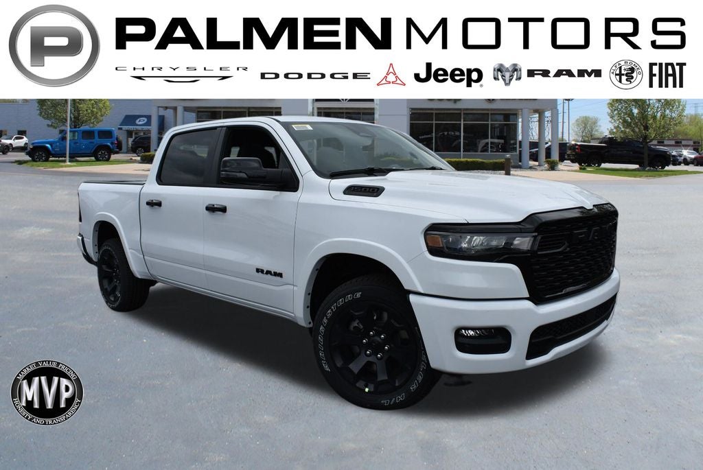 2026 RAM 1500 Big Horn/Lone Star in Bright White Clear-Coat Exterior Paint — front three-quarter view