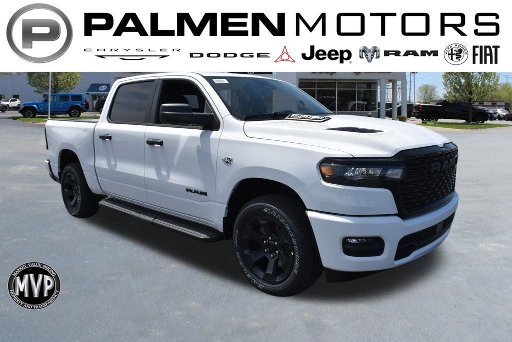 2026 RAM 1500 Express in Bright White Clear-Coat Exterior Paint — front three-quarter view