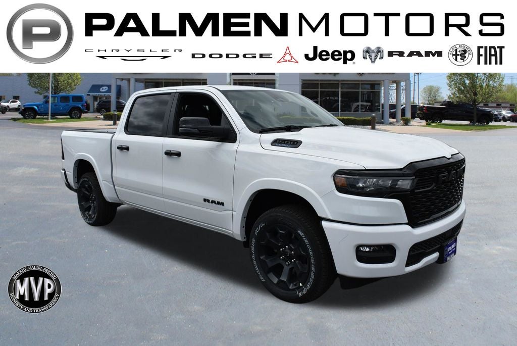 2026 RAM 1500 Big Horn/Lone Star in Bright White Clear-Coat Exterior Paint — front three-quarter view