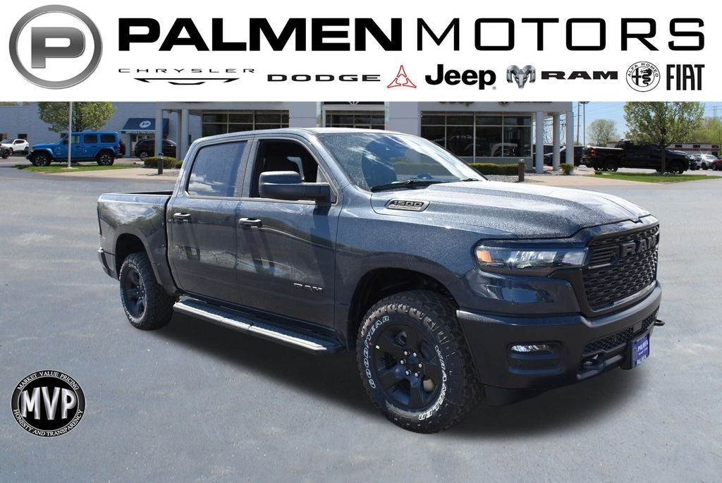 2026 RAM 1500 Warlock in Forged Blue Metallic Exterior Paint — front three-quarter view